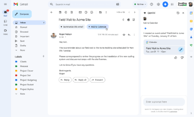 image.png 谷歌Gmail新增智能 “添加到日历” 功能,让安排变得更轻松!