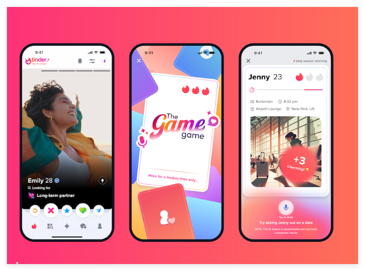 QQ_1743559108491.png Tinder 推出 AI 互动游戏,帮助用户提升调情技巧!
